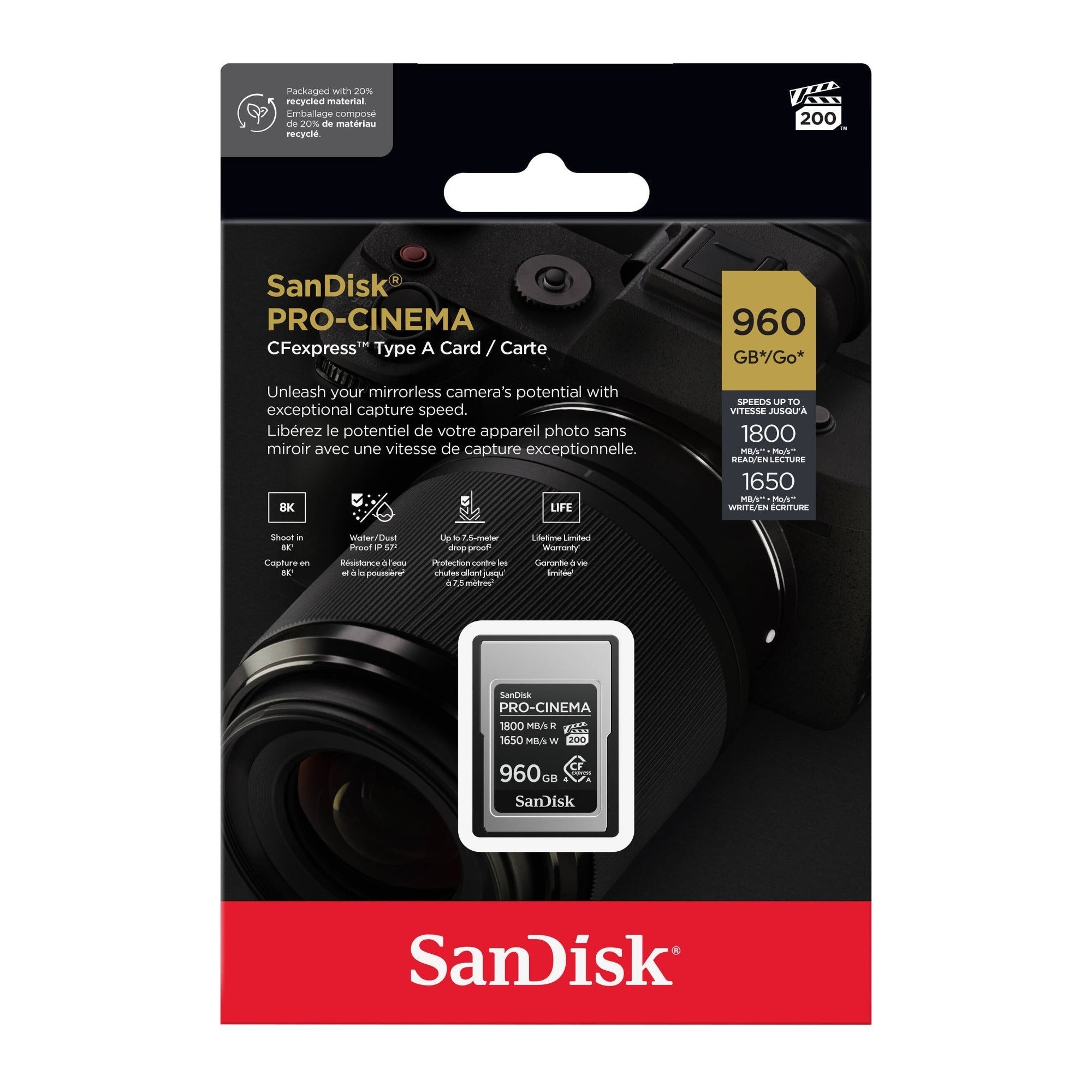SanDisk 960GB PRO-CINEMA CFexpress Type A Memory Card