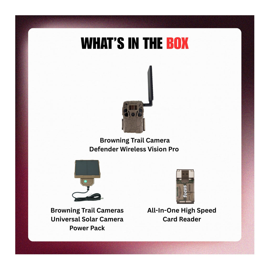 Browning Trail Camera Defender Wireless Vision Pro HD Livestream Bundle