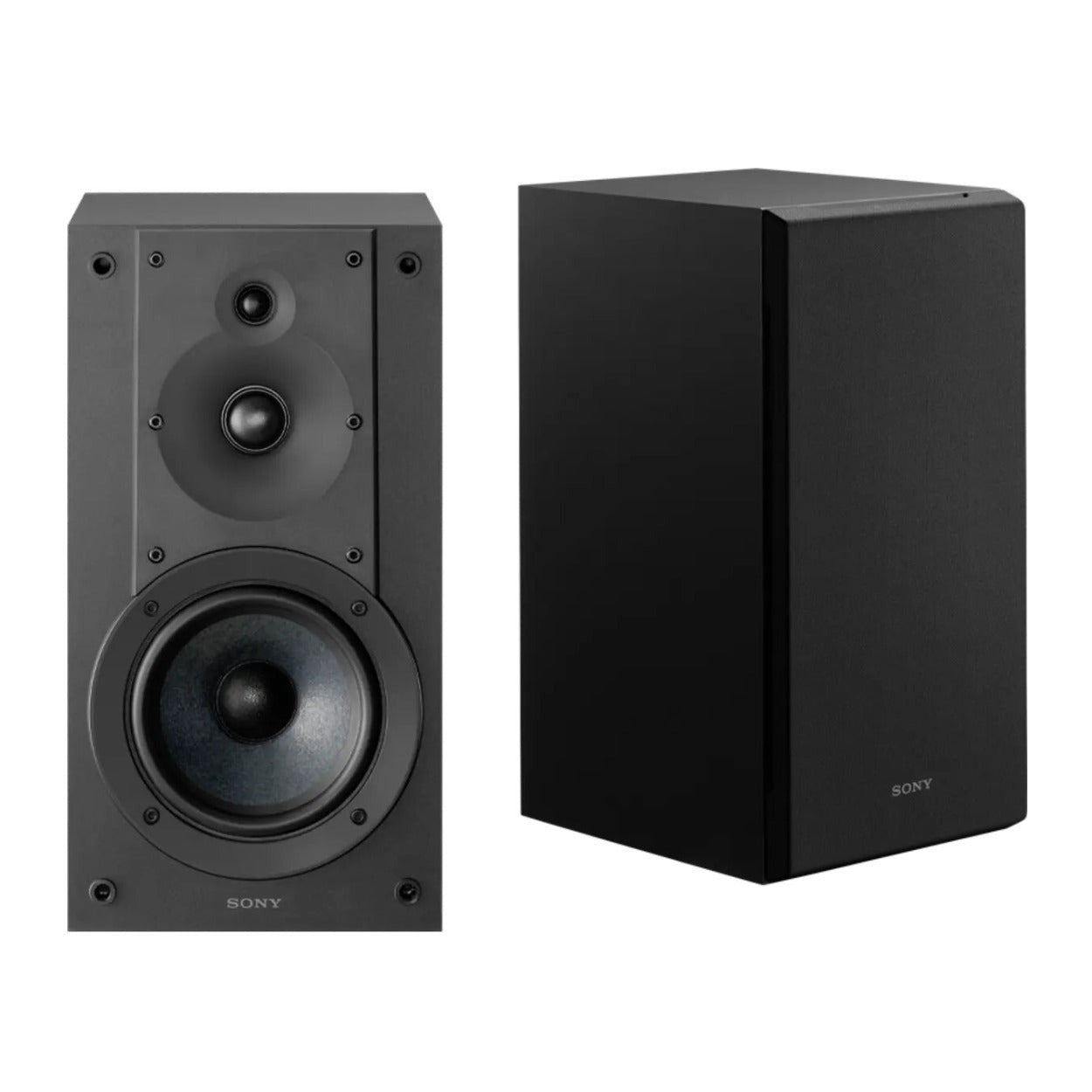 Sony SSCS5M2 3-Way 3-Driver Bookshelf Speaker System (Black) Bundle with Isolation Pads