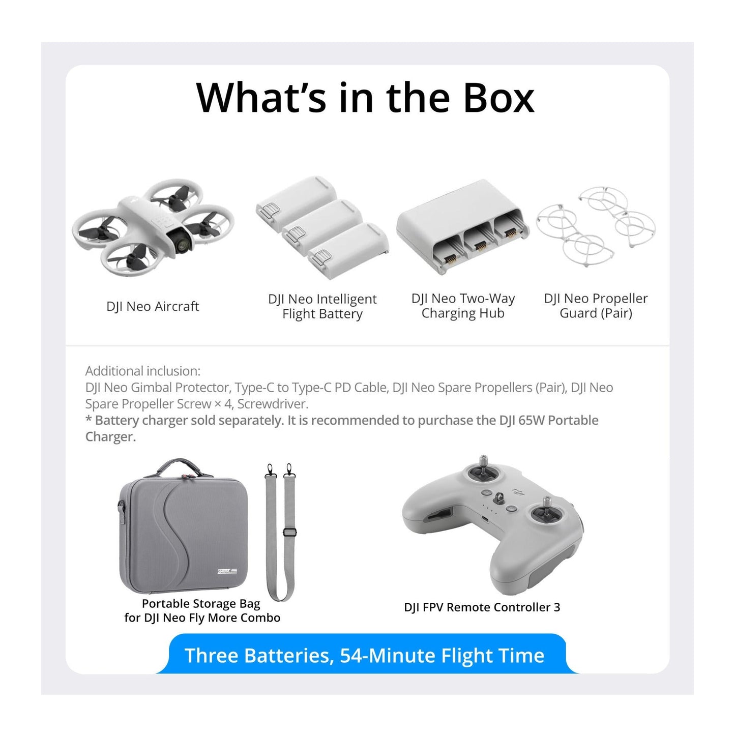 DJI Neo Palm Sized Lightweight Drone Combo with FPV Remote Controller 3 and Case