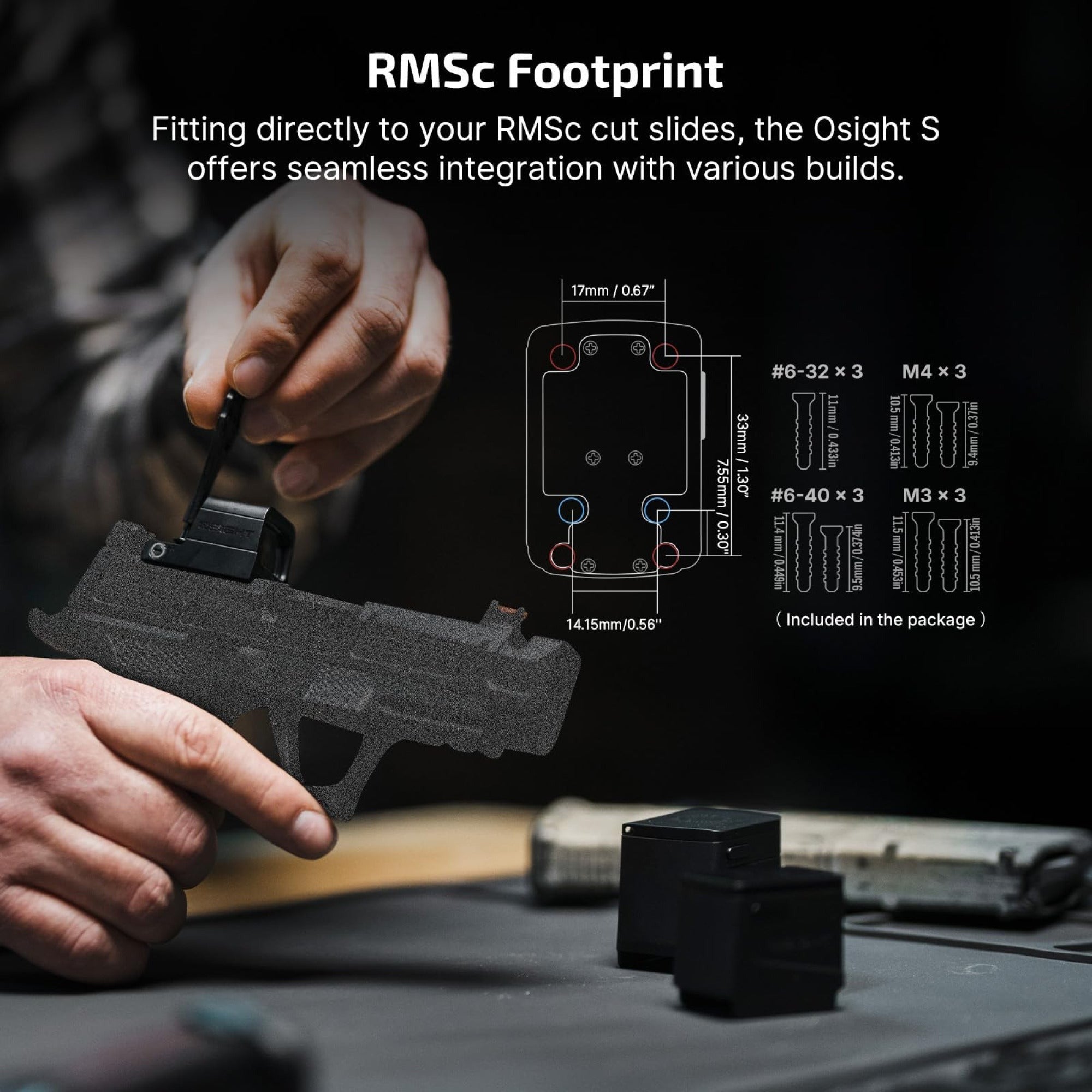OSIGHT S Multi-Reticle 2 MOA Red Dot and 32 MOA Circle Sight with Charging Cover