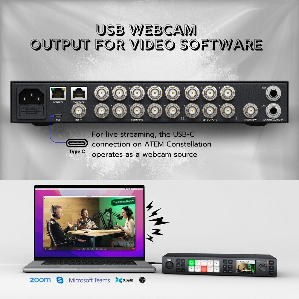 Blackmagic Design ATEM 1 M/E Constellation 4K Live Production Switcher with Power Cord Bundle