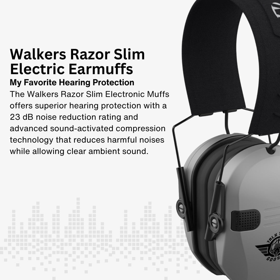 Walker's Razor Slim Electronic Muff (Gray, 2-Pack) Bundle with Accessories