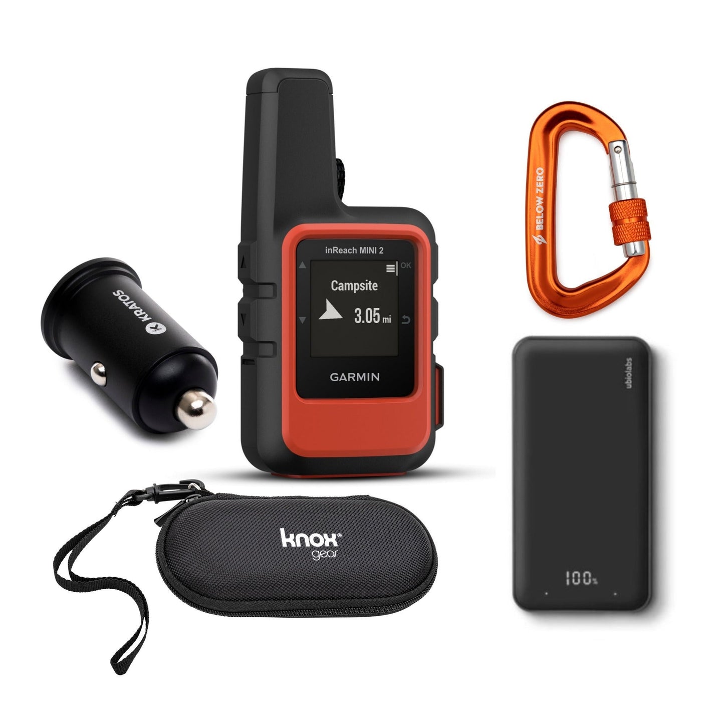 Garmin inReach Mini 2 Satellite Communicator (Red) with Satellite Communicator Accessories Bundle
