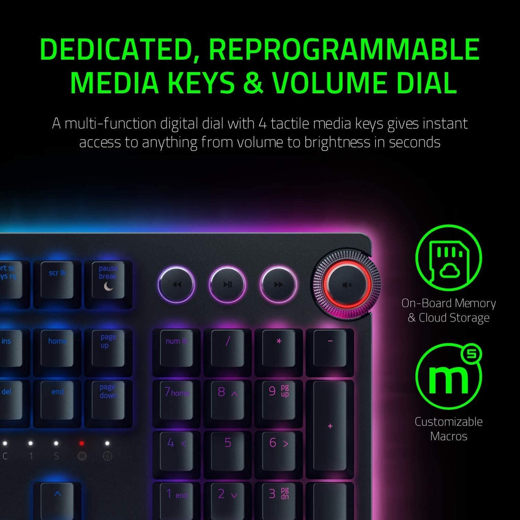 Razer Huntsman Elite Optical Gaming Keyboard, Clicky Purple Switches (Certified Refurbished)
