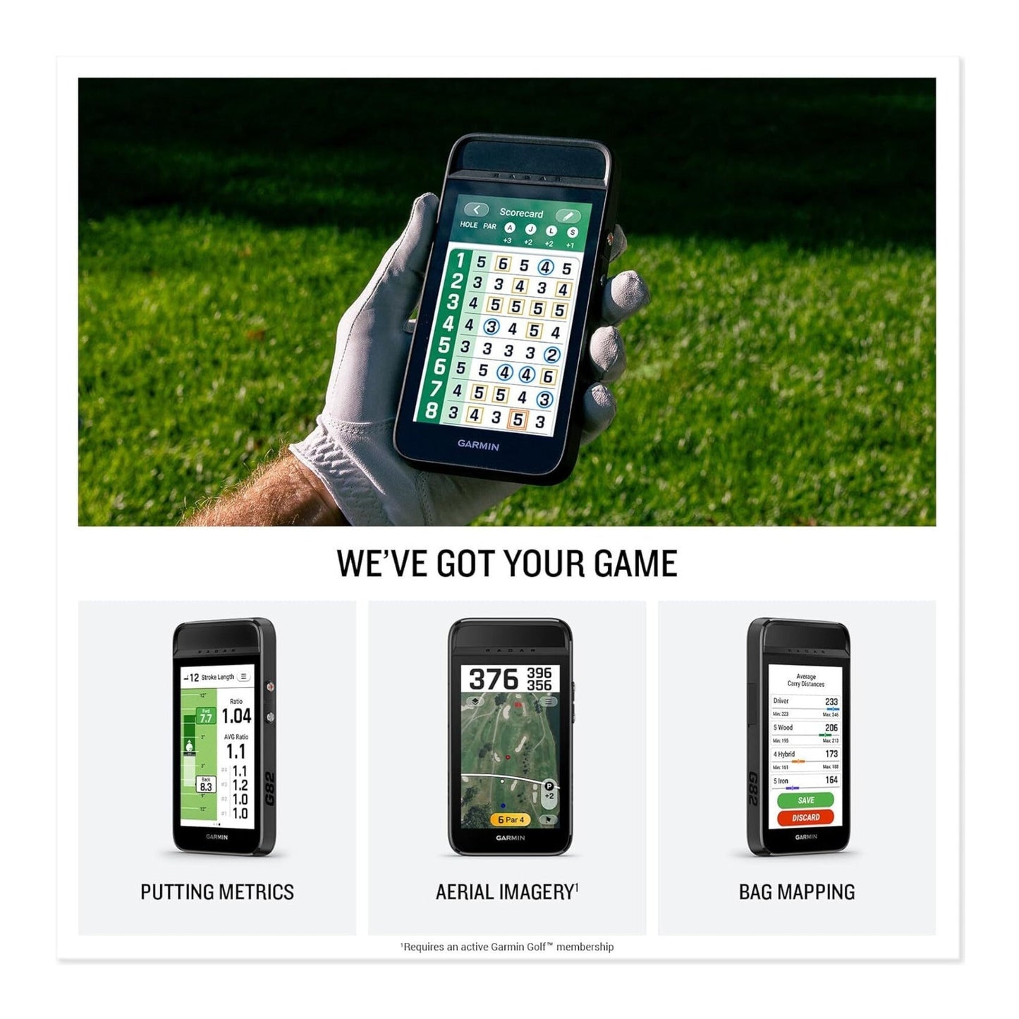 Garmin Approach G82 Launch Monitor and Premium GPS Golf Handheld with Accs