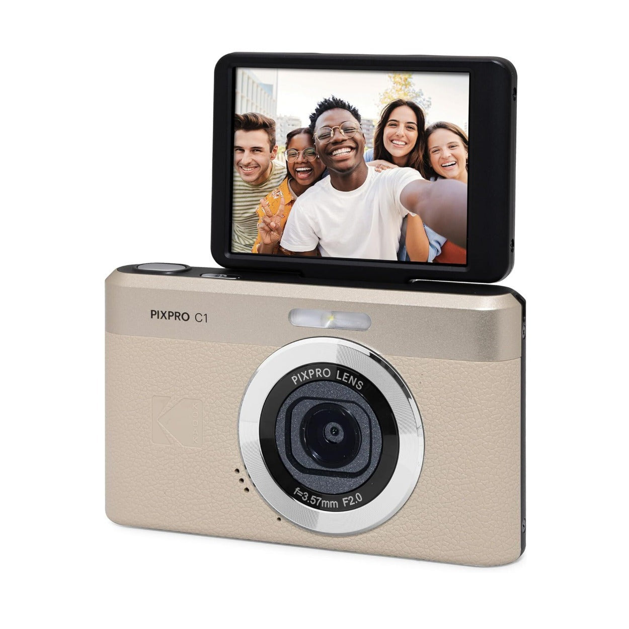 KODAK PIXPRO C1 Friendly Zoom 13MP 1080p Digital Camera - 26mm F/2.0 (Tan)