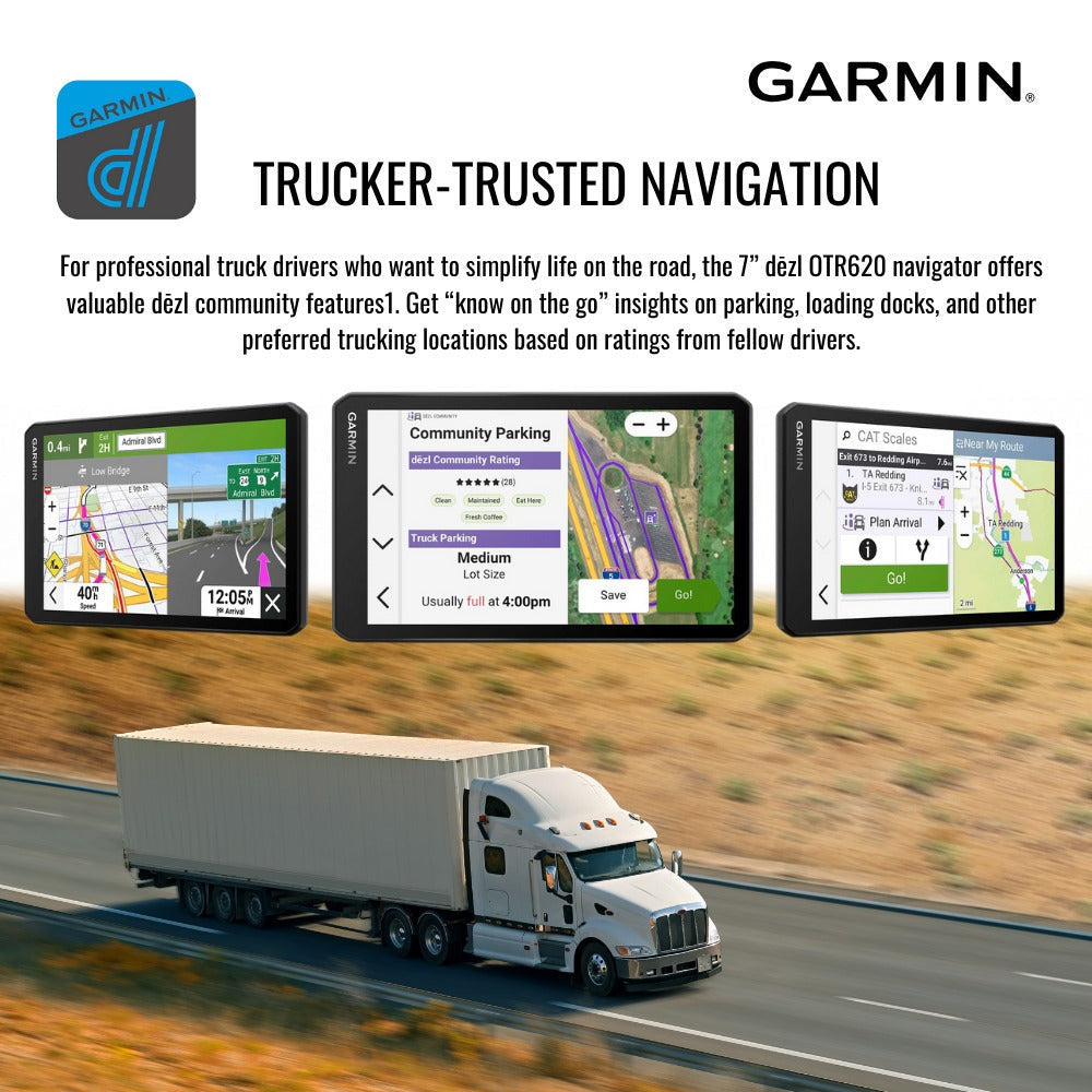 Garmin dezl OTR620 GPS Truck Navigator with 6-Inch 1280p Touchscreen (Black) with Headset Bundle