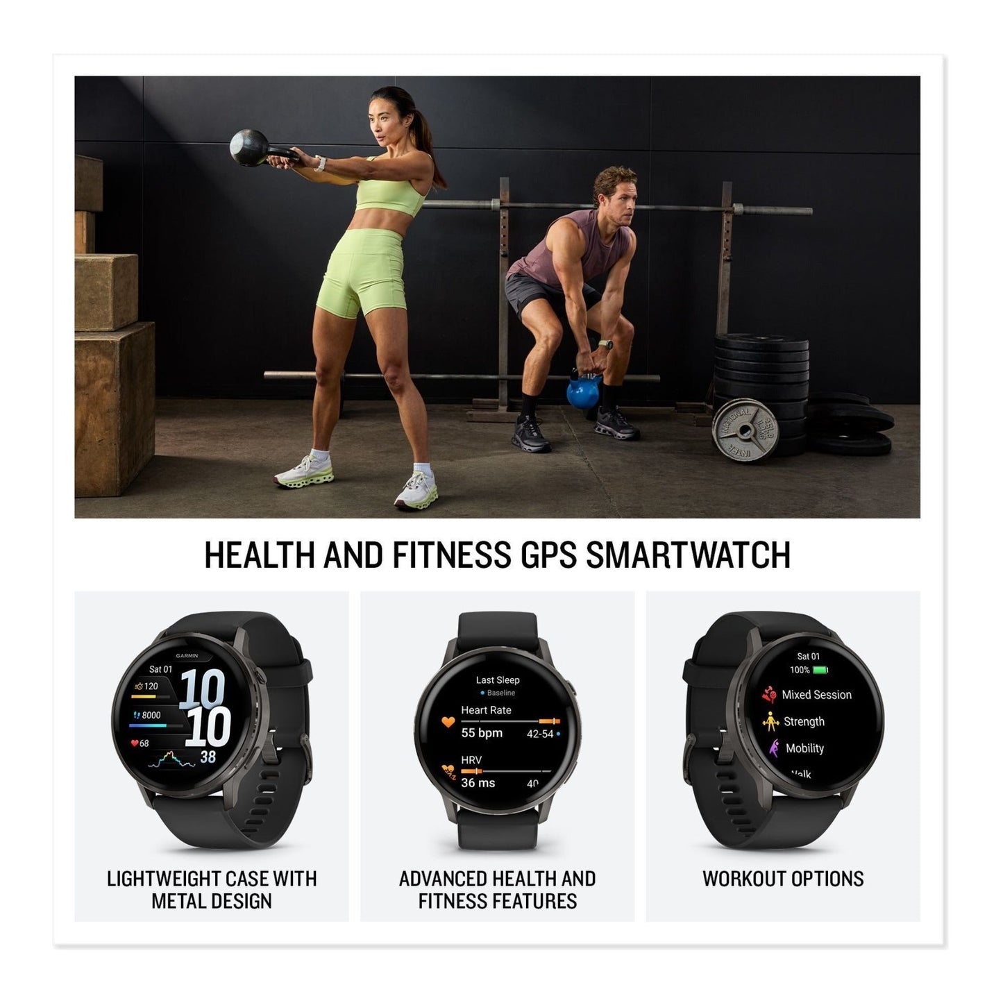 Garmin Venu 4 Smartwatch (Slate/Black)