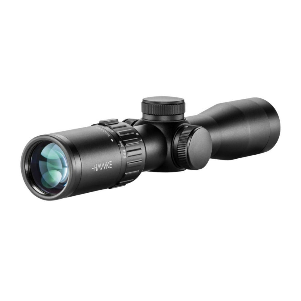 Hawke XB30 SR 2-7x32mm 1/2 MOA Crossbow Scope Bundle with 1-inch Mount Rings (M)
