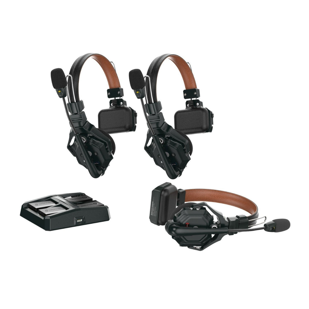 Hollyland Solidcom C1 Pro-3S 1100-Feet Full-Duplex ENC Wireless Intercom System with 3 Headsets