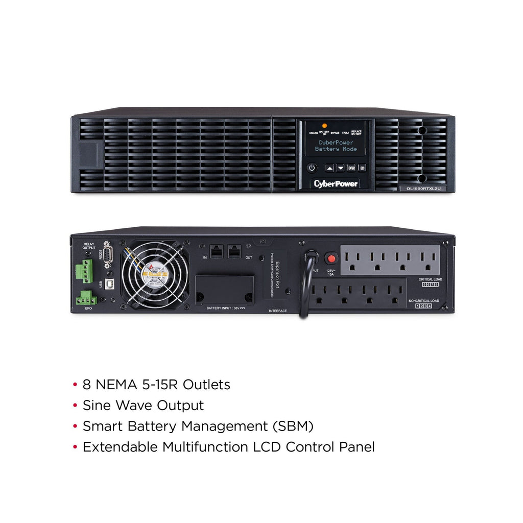CyberPower OL1500RTXL2U Smart App Online Rack/Tower UPS System