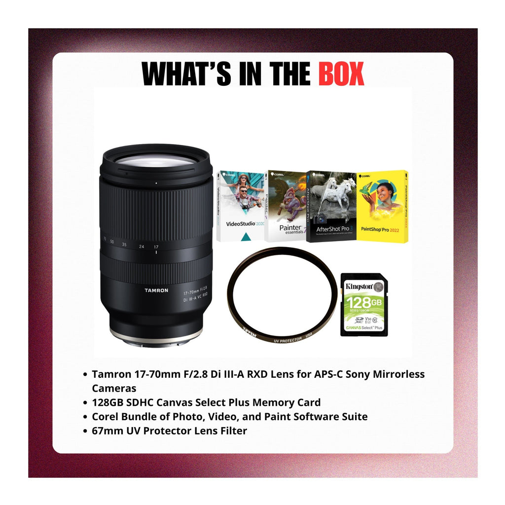 Tamron 17-70mm F/2.8 Di III-A RXD Lens (Sony E-Mount) with Accessories Bundle