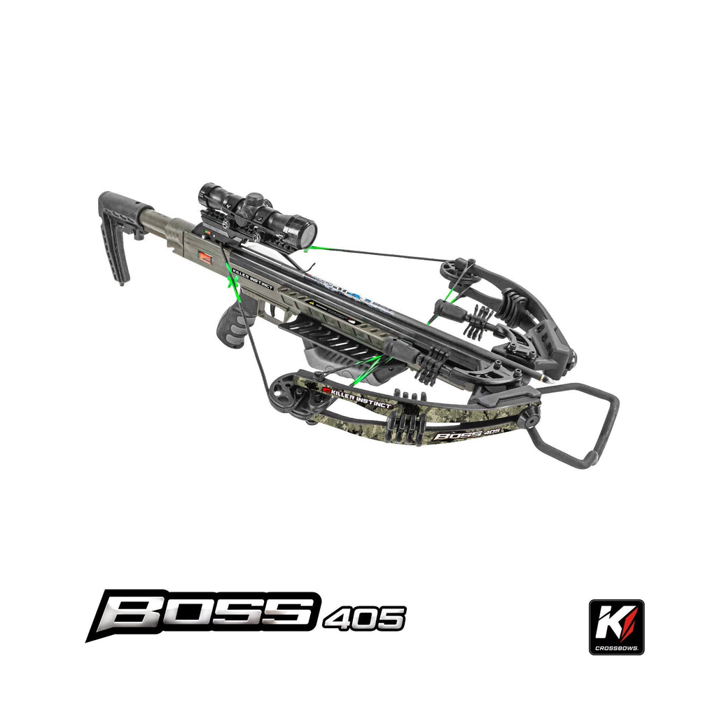 Killer Instinct BOSS 405 FPS Crossbow with Crank and Broadheads Bundle