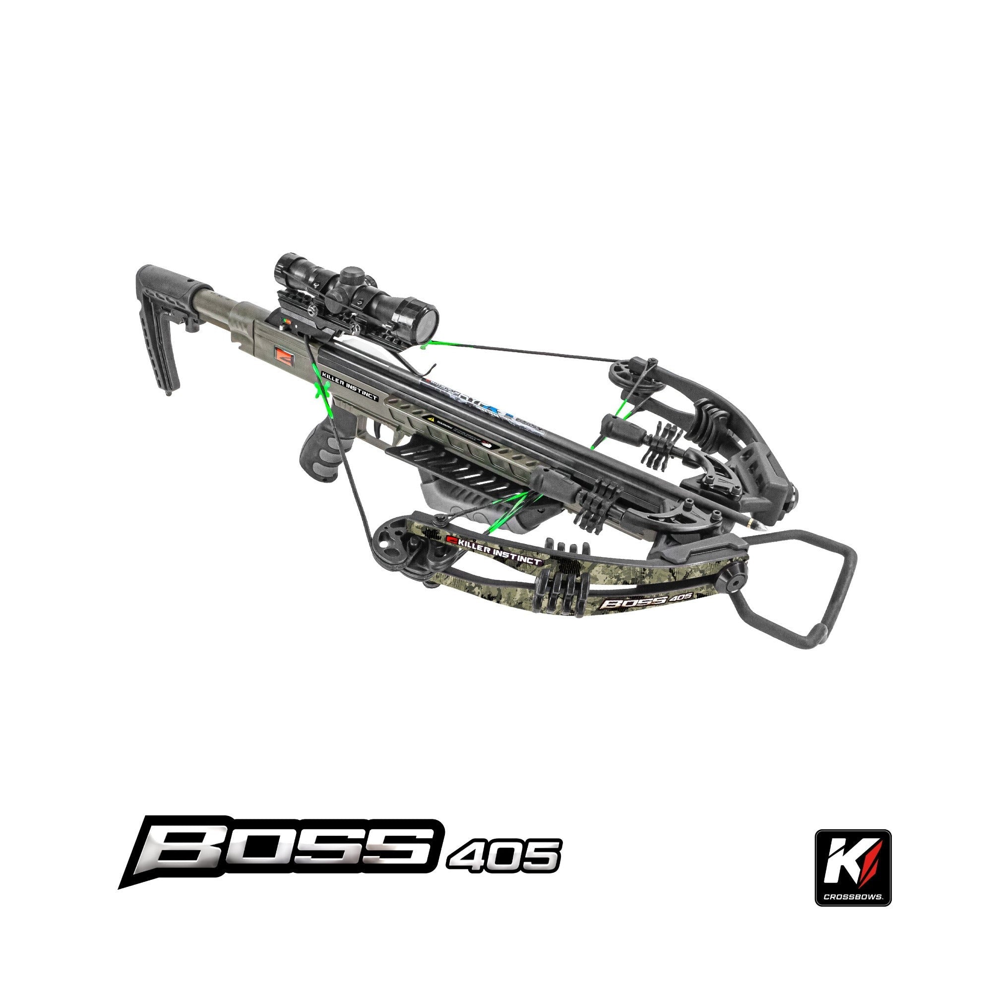 Killer Instinct BOSS 405 FPS Crossbow with Crank and Broadheads Bundle