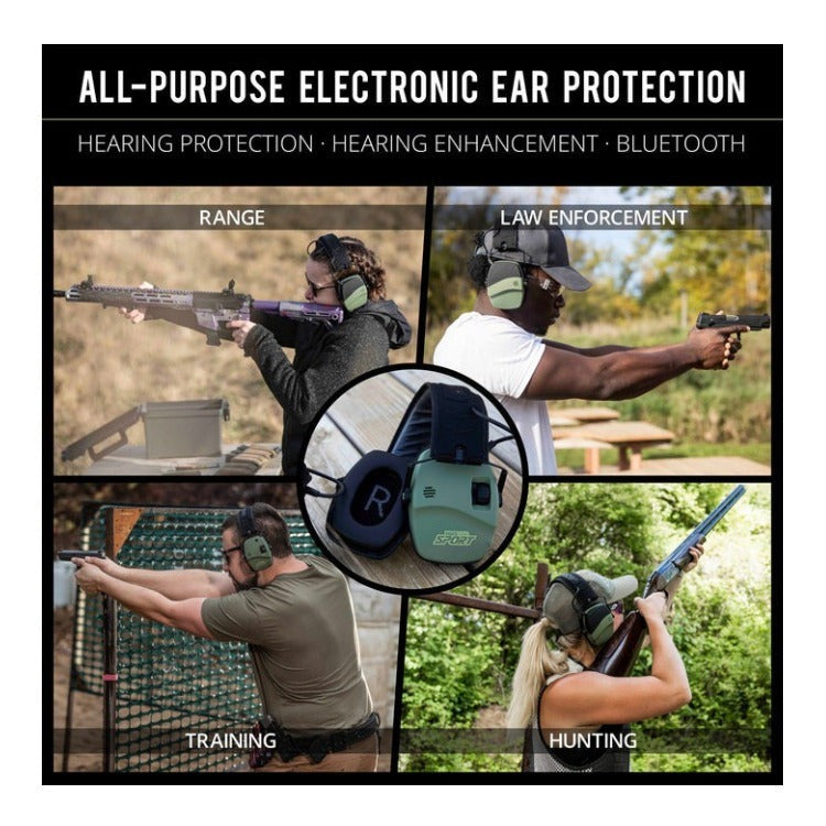 DEFY Slim BT Electronic Earmuffs with Bluetooth, 21 NRR, OD Green