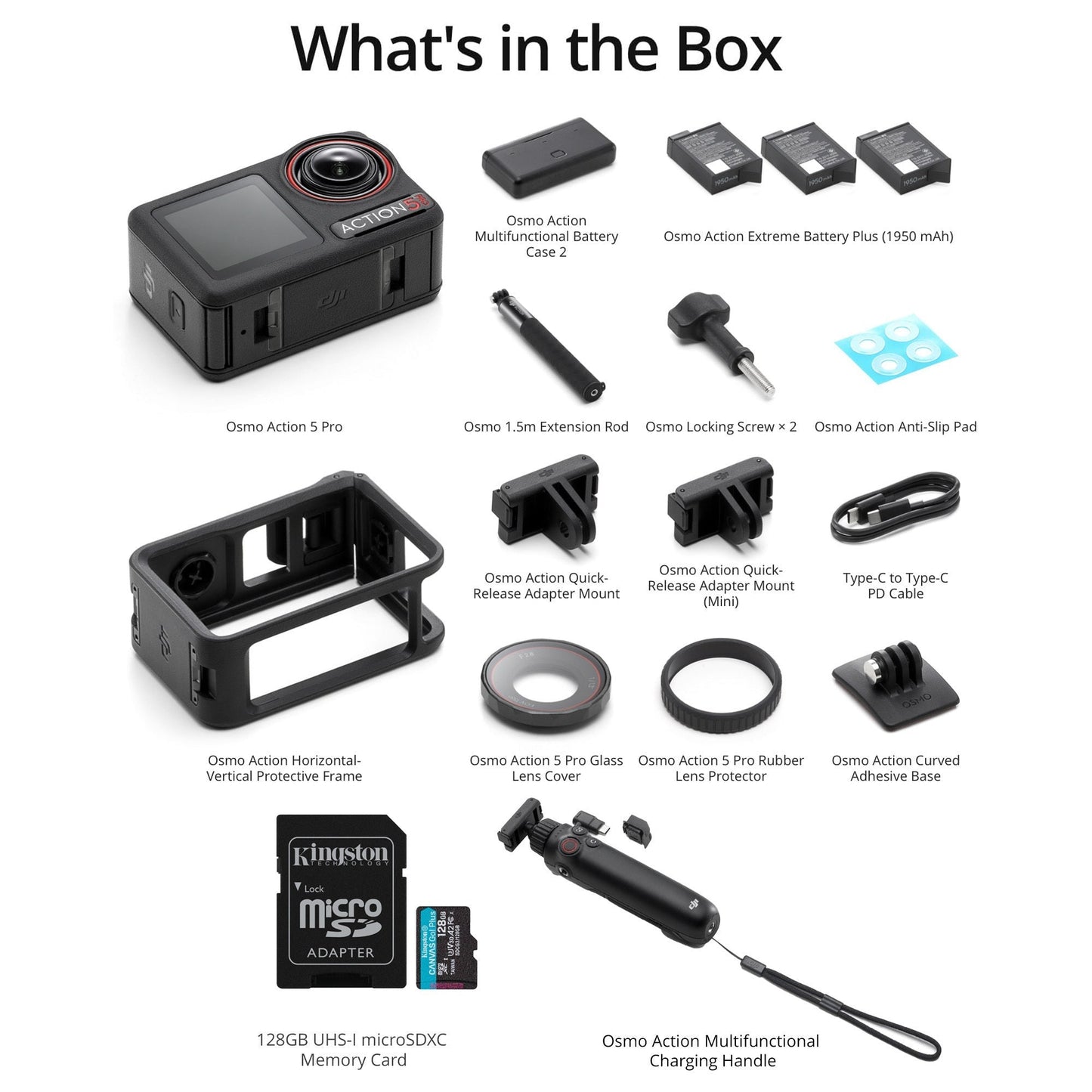 DJI Osmo Action 5 Pro Adventure Combo with Multifunctional Charging Handle Bundle