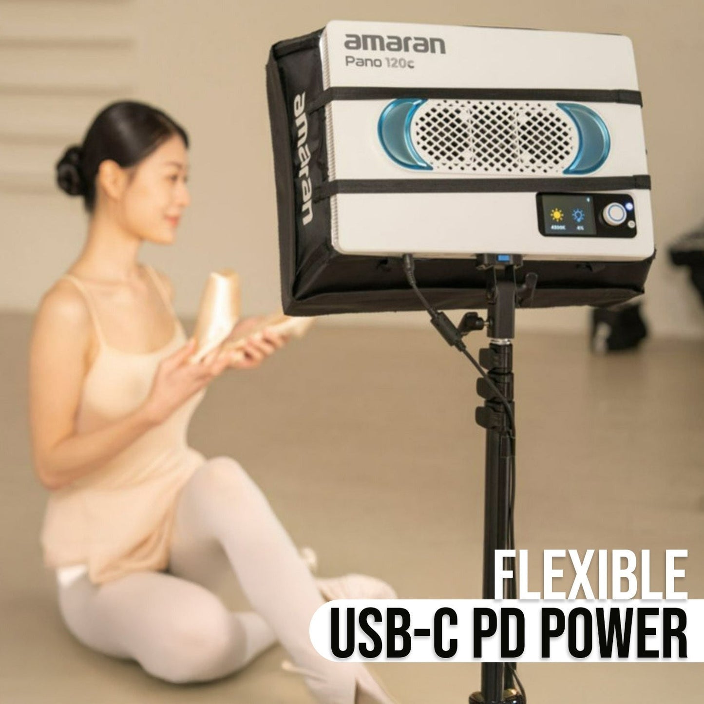 amaran Pano 120c 120W RGBWW Full Color Panel White Light Creator Kit Bundle