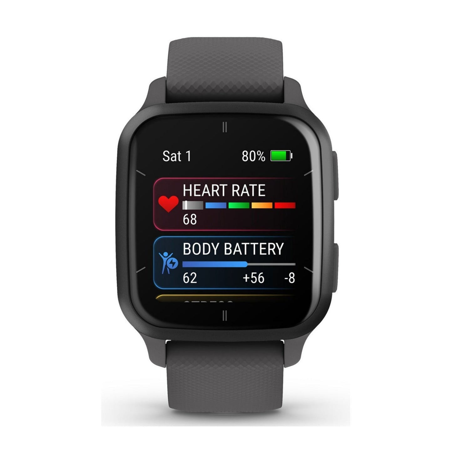 Garmin Venu SQ 2 -Smartwatch (Slate) Bundle with 12-Ounce Stainless Steel Tumbler