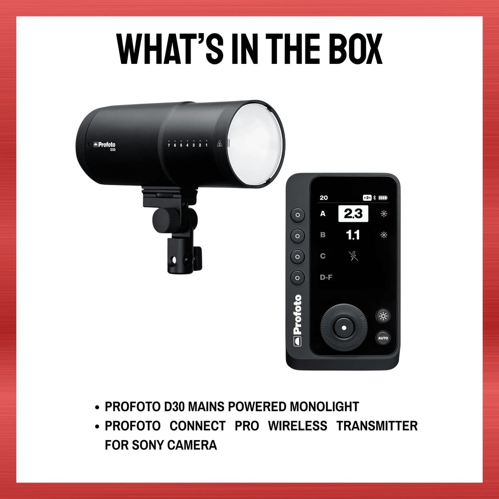 Profoto D30 Mains-Powered Monolight Bundle with Connect Pro for Sony