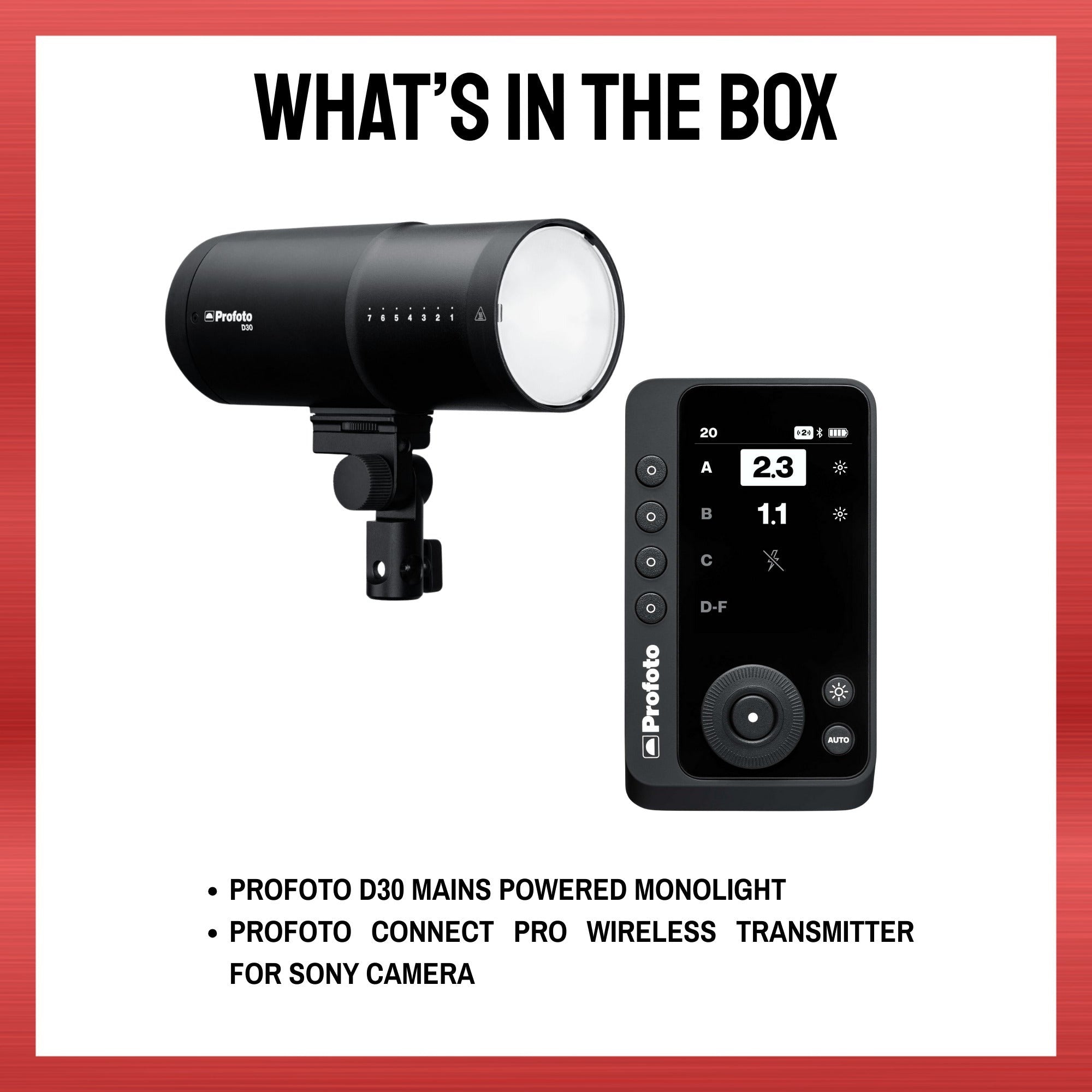 Profoto D30 Mains-Powered Monolight Bundle with Connect Pro for Sony