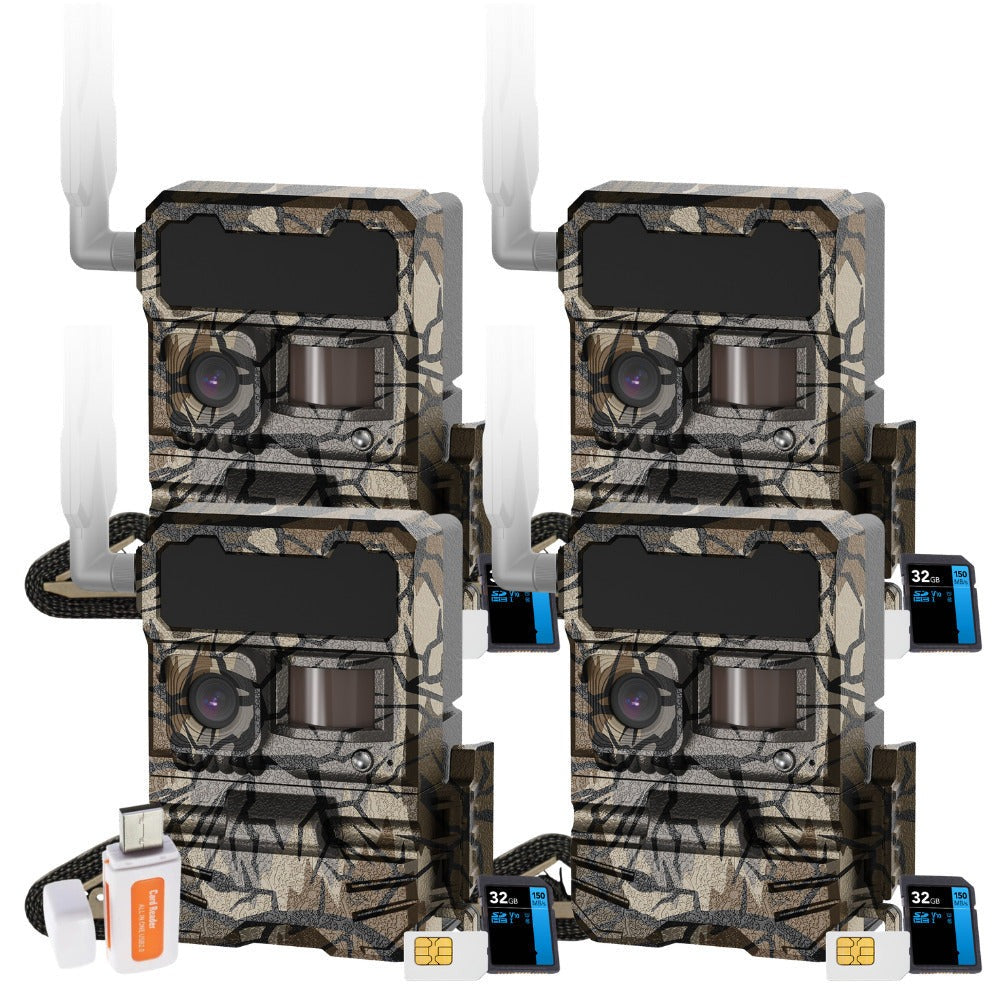 Yellowstone Y2 4G-LTE Wide Lens Cellular Trail Camera (4-Pack) Bundle with Card Reader