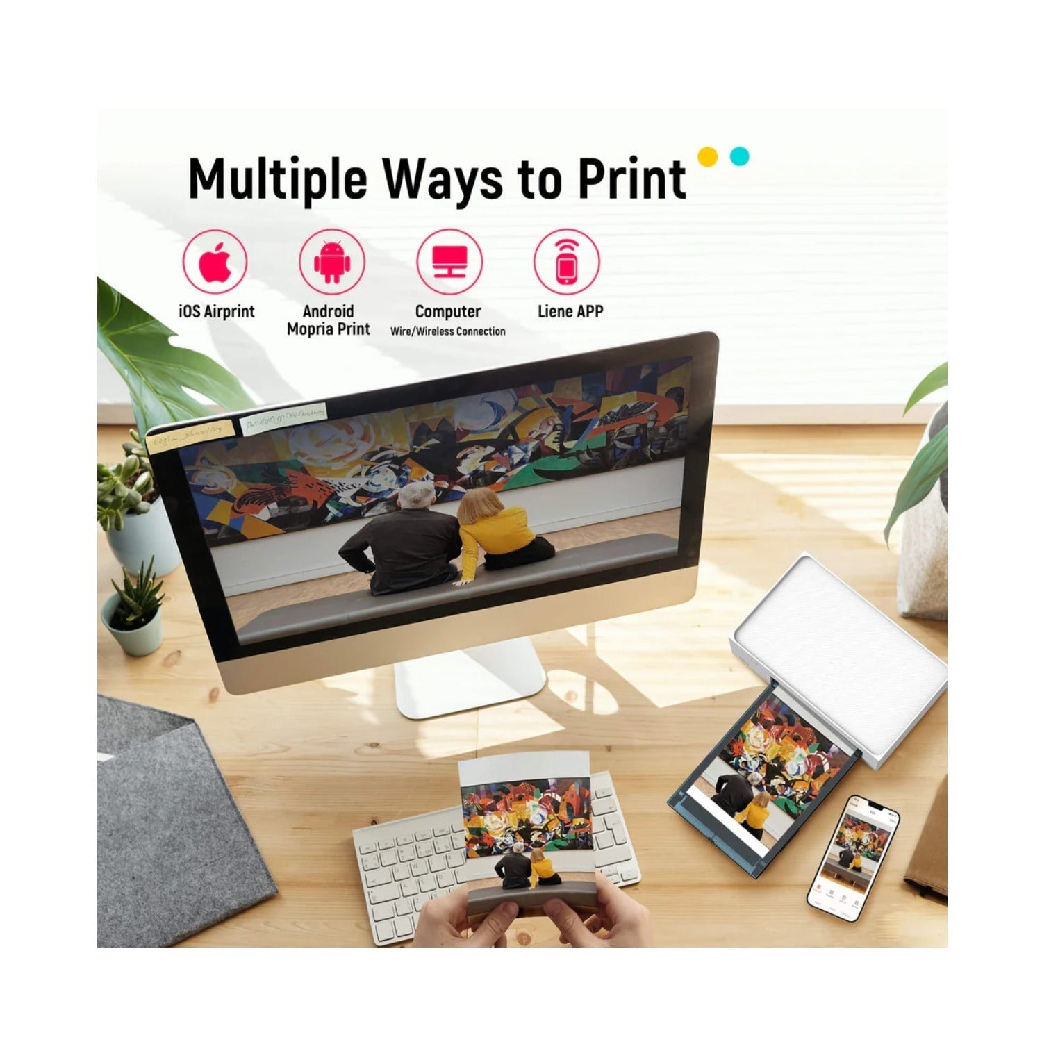 Liene M100 4x6 In Full-Color Instant Photo Printer with 20 Sheets & 1 Cartridge