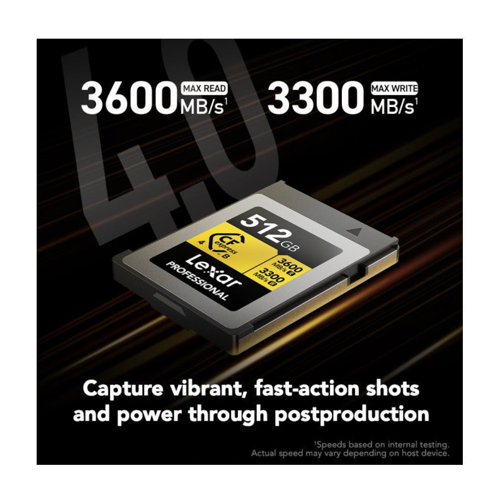 Lexar 512GB Professional GOLD CFexpress 4.0 Type B Memory Card