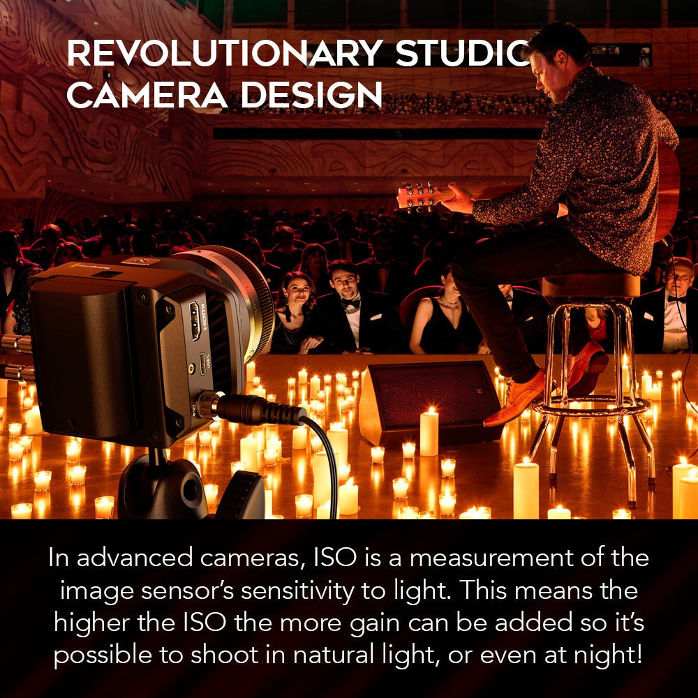 Blackmagic Design Micro Studio Camera 4K G2 with battery, SDI cable, 25' SDI cable, and Cable Ties