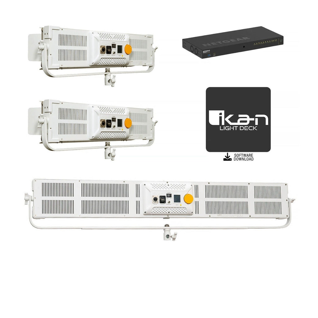 ikan Lyra LBX16-PoE & LBX8-PoE Bi-Color LED Light Panels (White, Switch 3-Light Kit)