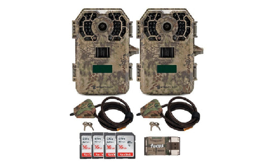 Stealth Cam 2022 G42NG 32MP Trail Camera 2-Pack with Cable Locks and 4 Cards Kit
