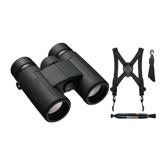 Nikon Prostaff P3 10X30 Binoculars with Harness and Lens Pen Cleaning System