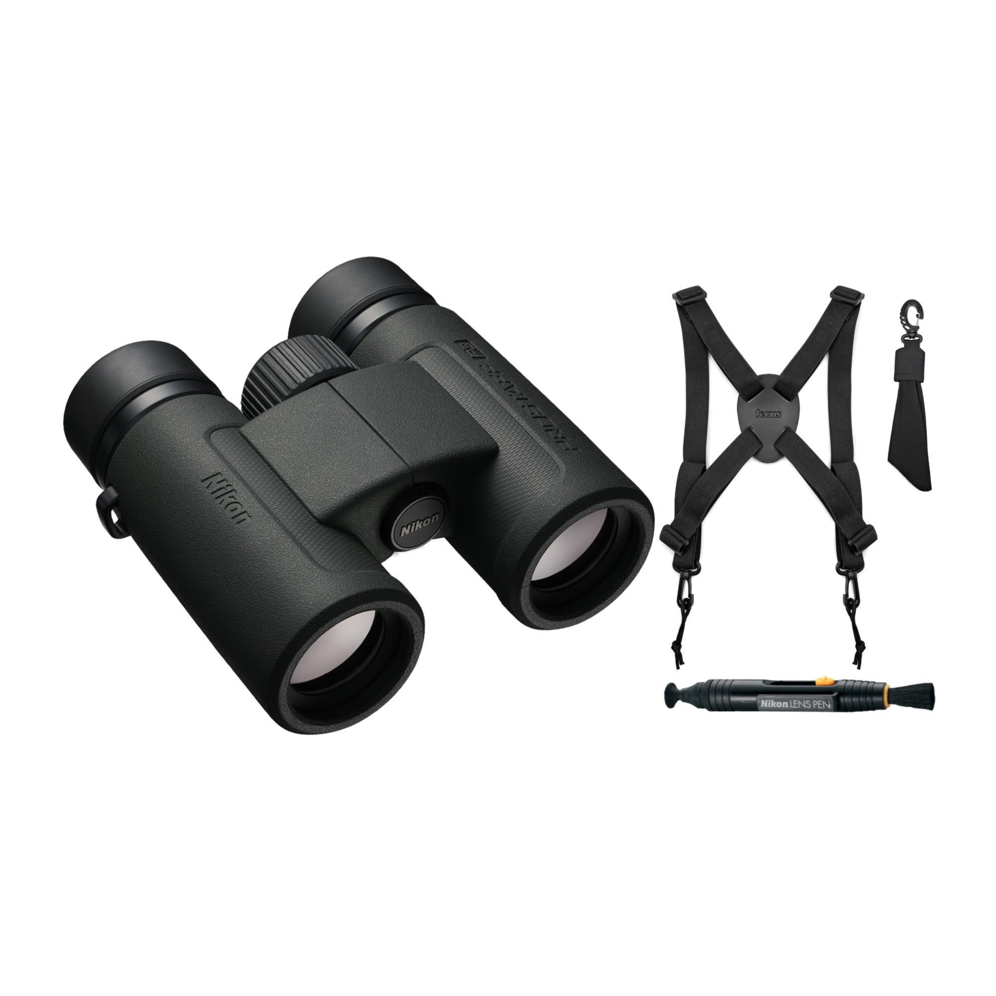 Nikon Prostaff P3 10X30 Binoculars with Harness and Lens Pen Cleaning System