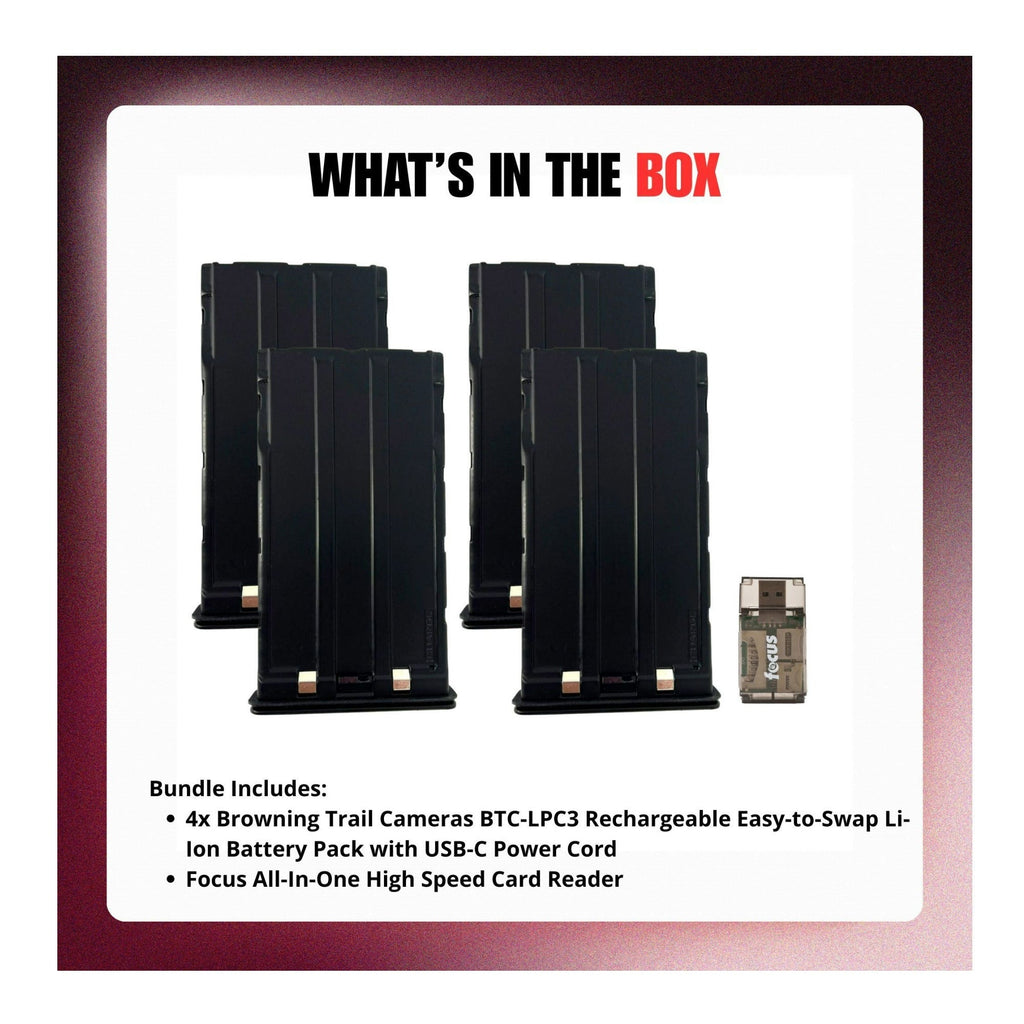 Browning Trail Cameras BTC-LPC3 Rechargeable Li-Ion Easy-to-Swap Battery Bundle (4-Pack)