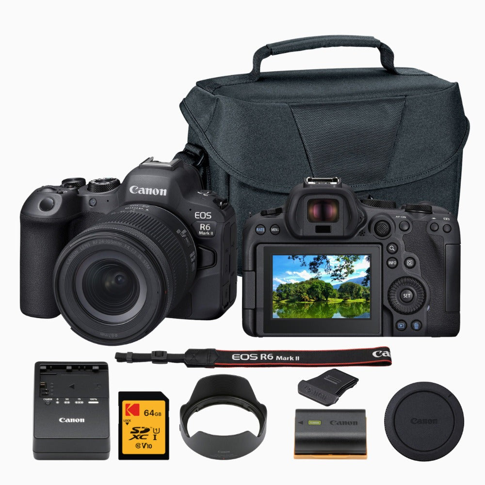 Canon EOS R6 Mark II Mirrorless Camera with 24-105mm f/4-7.1 IS STM Lens Bundle