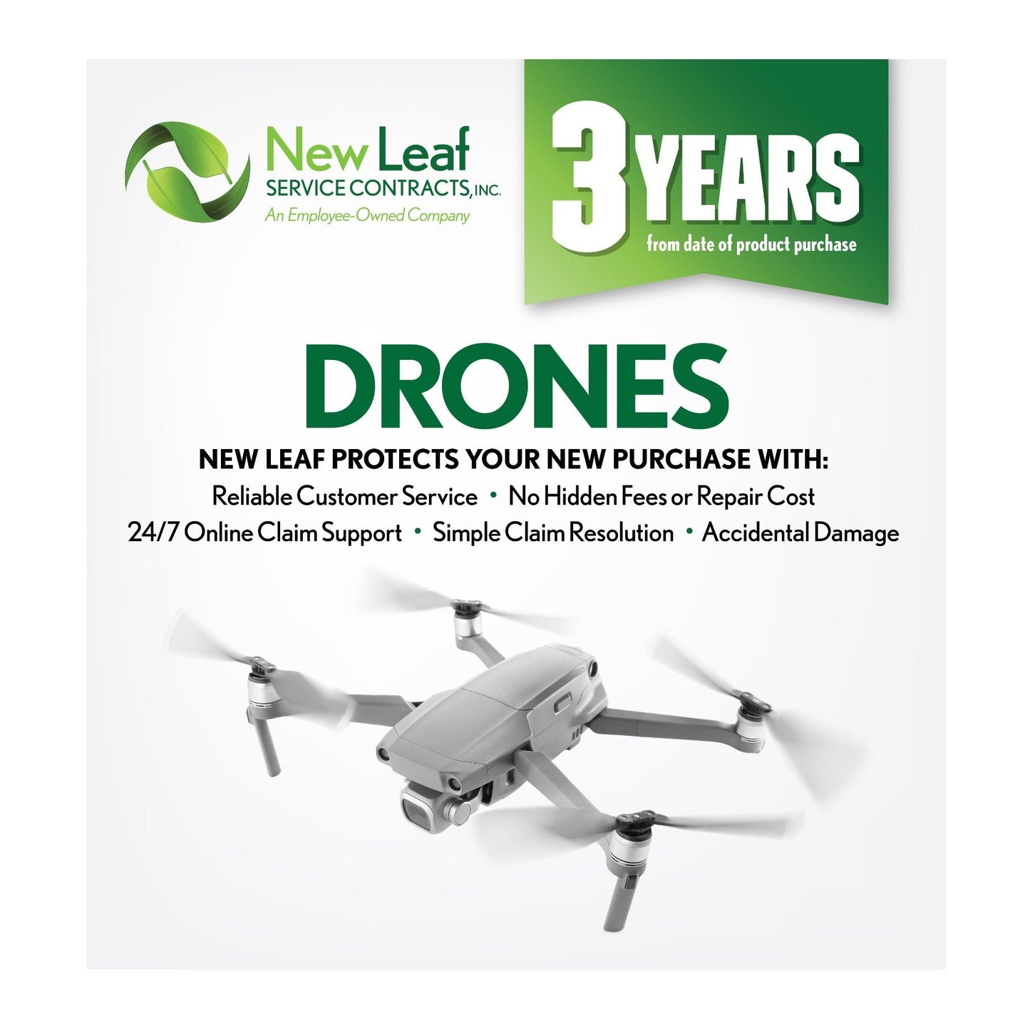 New Leaf 3-Year Drones with ADH Protection for Product Retailing Under $500