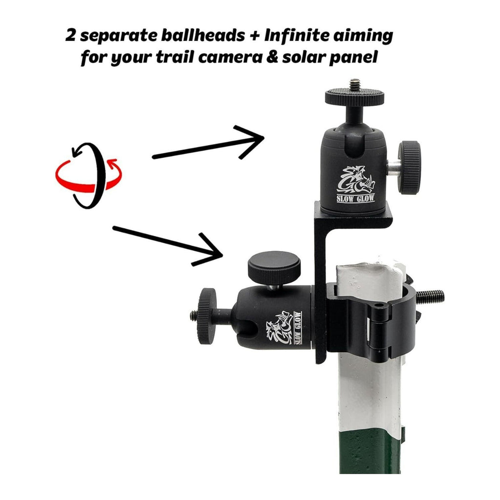 Slow Glow Maverick 2 Double Ballhead T-Post Mount with Card Reader Bundle