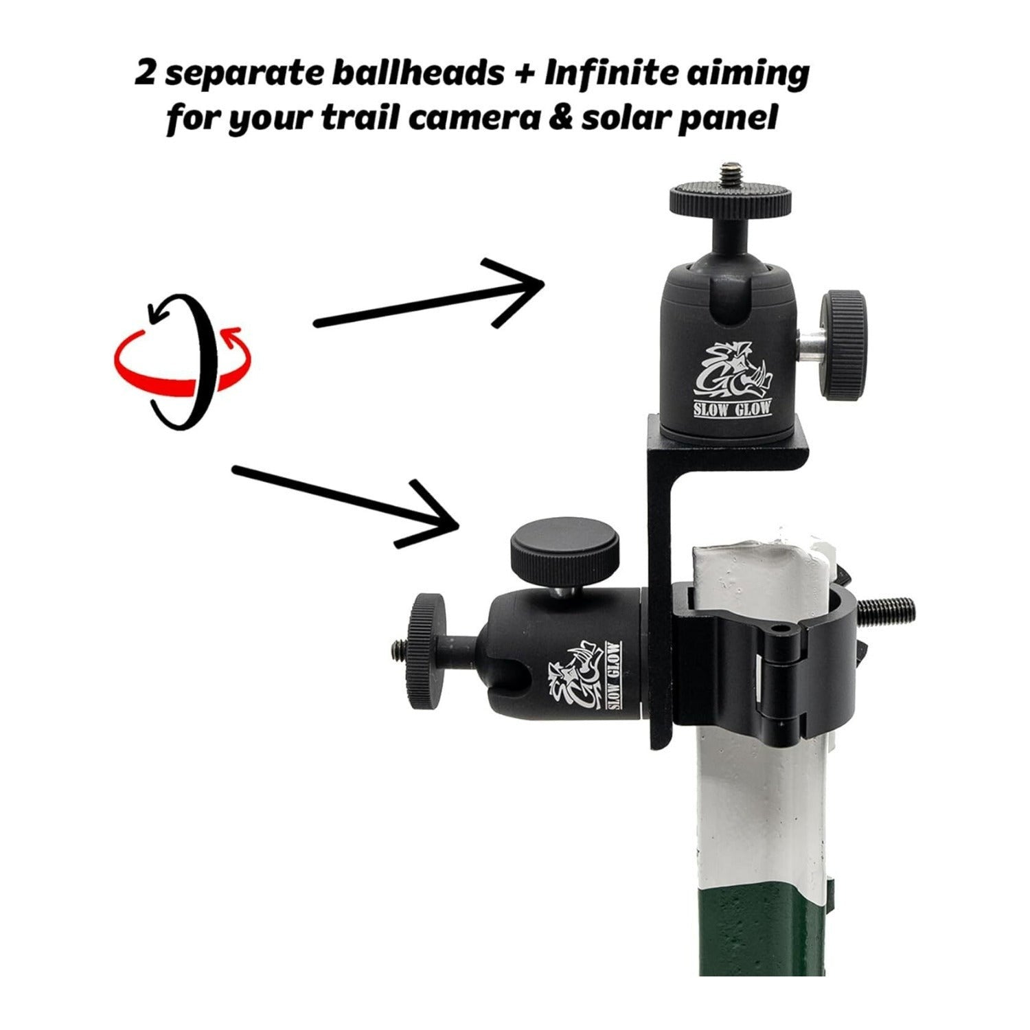 Slow Glow Maverick 2 Double Ballhead T-Post Mount with Card Reader Bundle