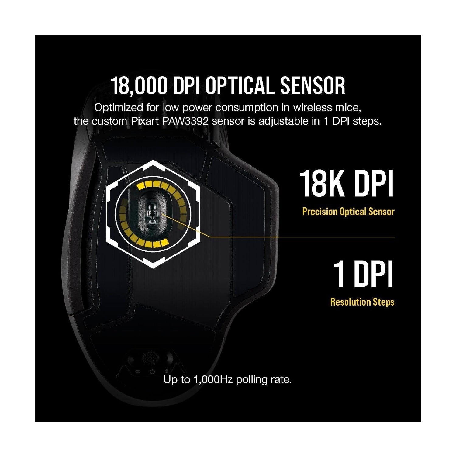 Corsair Dark CORE RGB PRO SE Wireless FPS/MOBA Gaming Mouse (Black)