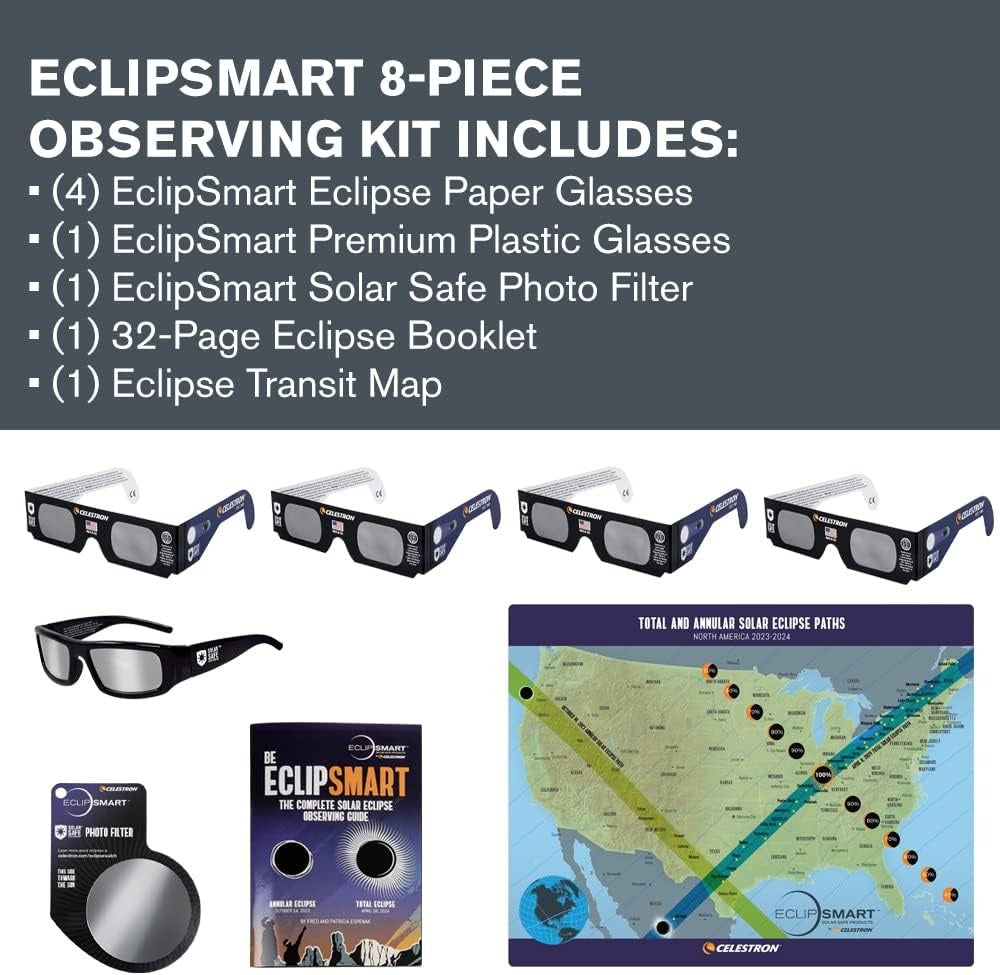 Celestron EclipSmart Ultra 8-Piece Sun Observing & Imaging Kit