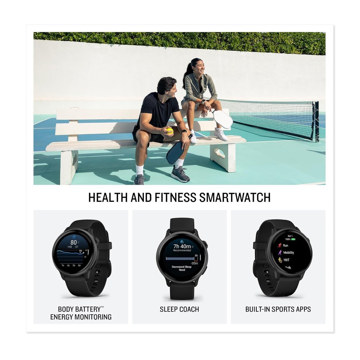 Garmin vivoactive 6 Fitness GPS Slate/Black Smartwatch Bundle with T710 True Wireless Earbuds