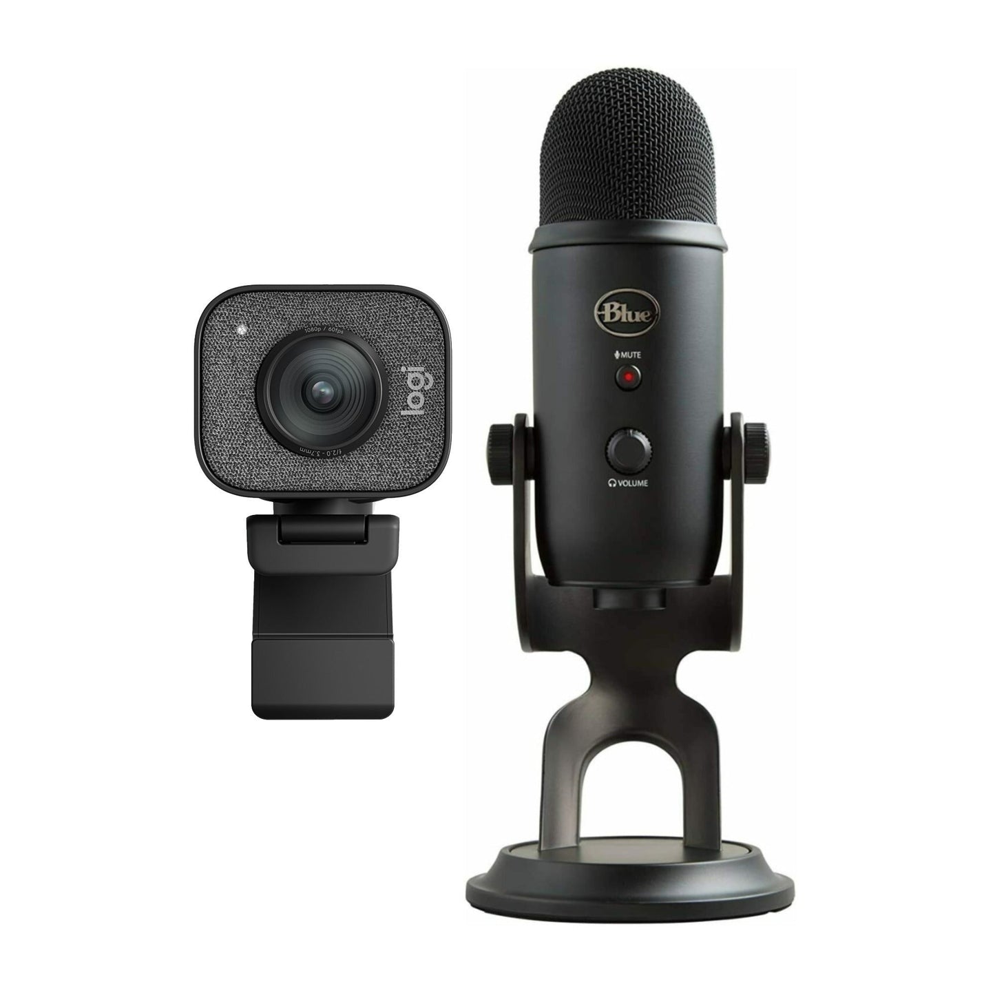 Logitech StreamCam Plus 1080P HD 60fps USB-C Webcam(Graphite) with Blue Yeti Mic