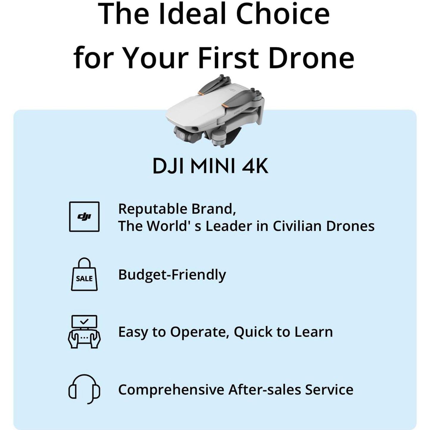 DJI Mini 4K Drone with 4K UHD Camera for Adults with DJI Care Refresh 2-Year Plan Bundle