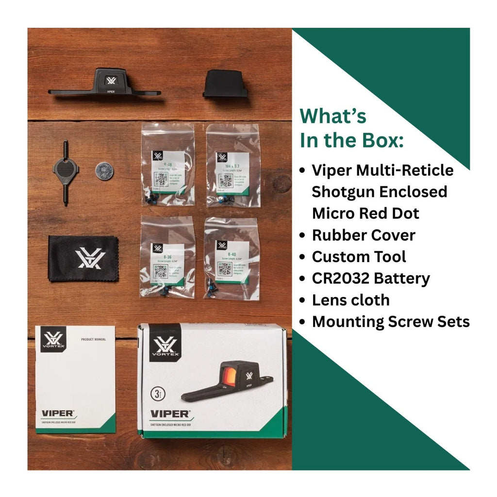 Vortex Viper Shotgun Enclosed Micro Red Dot Sight Multi-Reticle Parallax Free