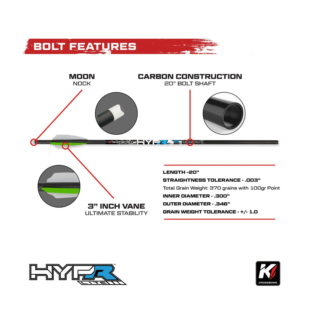 Killer Instinct Rapid 420 Crossbow Kit with Bolts and Broadheads Bundle