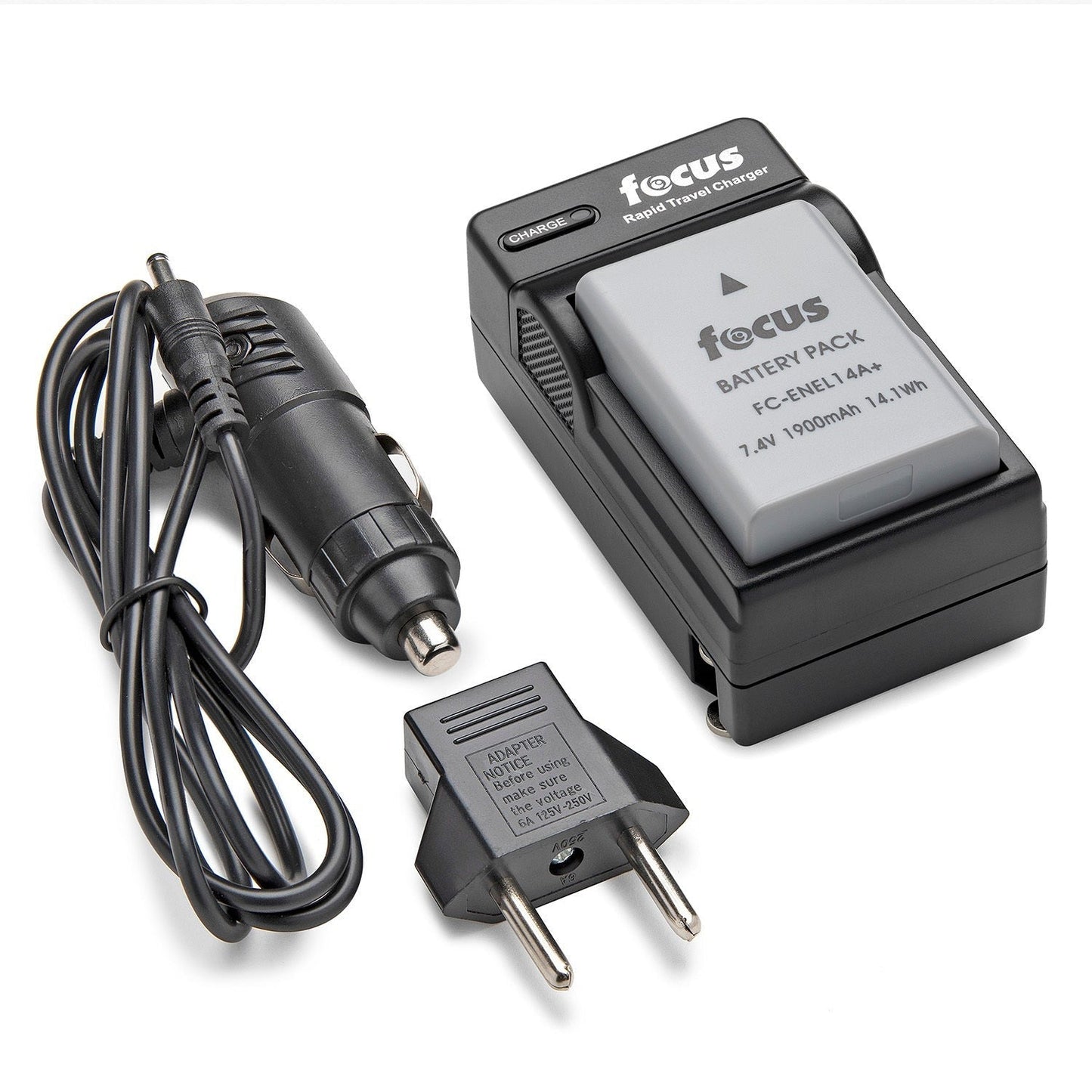 Focus Camera Lithium-Ion Battery and Charger for Nikon EN-EL14A