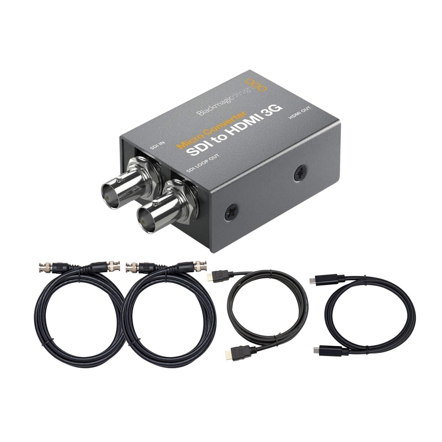 Blackmagic Design Micro Converter SDI to HDMI 3G with USB-C 40 GBPS 2.5-Feet Cable Bundle