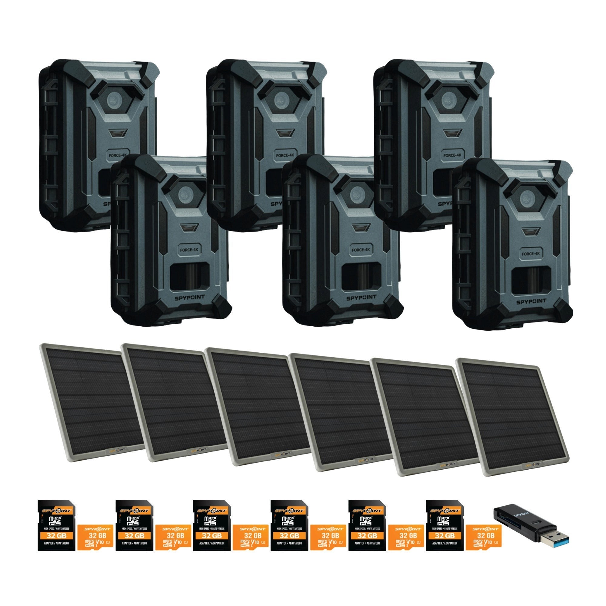 Spypoint FORCE-4K Trail Camera with 10W Solar Panel and Accessories Bundle